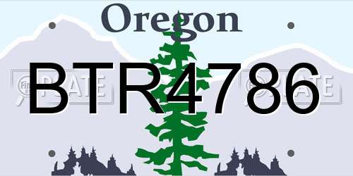 BTR4786 Oregon License Plate