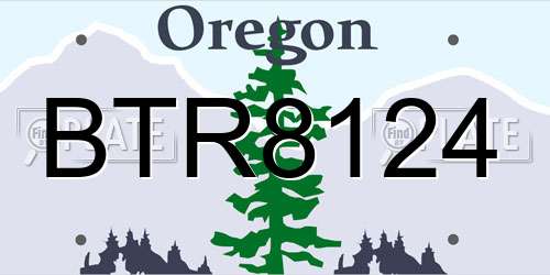 BTR8124 Oregon License Plate