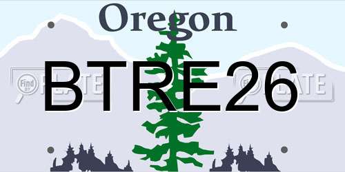 BTRE26 Oregon License Plate
