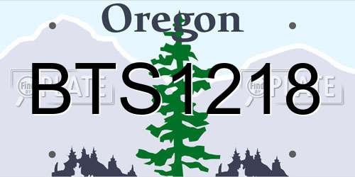 BTS1218 Oregon License Plate
