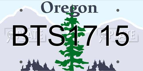 BTS1715 Oregon License Plate