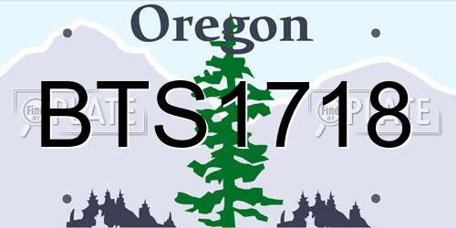BTS1718 Oregon License Plate