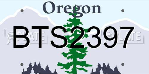 BTS2397 Oregon License Plate