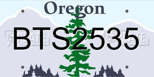 BTS2535 Oregon License Plate