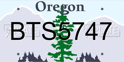 BTS5747 Oregon License Plate