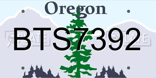 BTS7392 Oregon License Plate