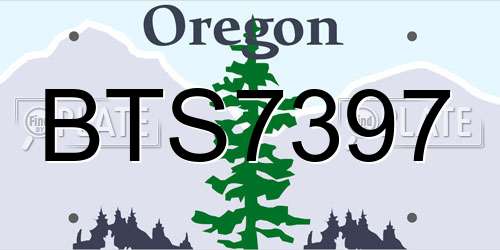 BTS7397 Oregon License Plate