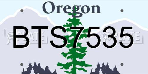 BTS7535 Oregon License Plate