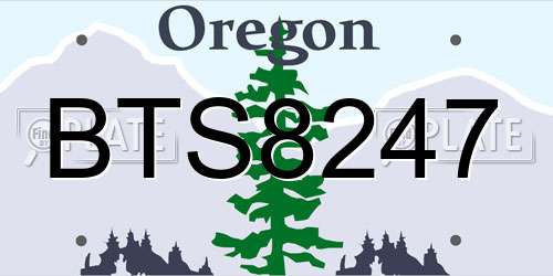 BTS8247 Oregon License Plate