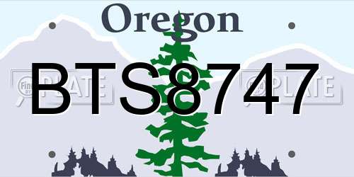 BTS8747 Oregon License Plate