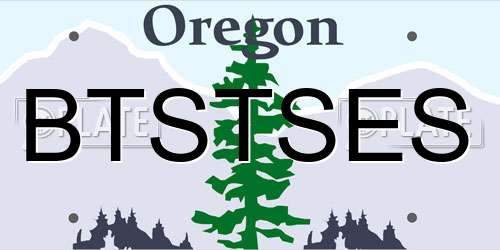 BTSTSES Oregon License Plate