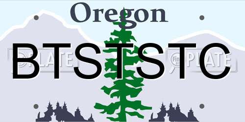 BTSTSTC Oregon License Plate