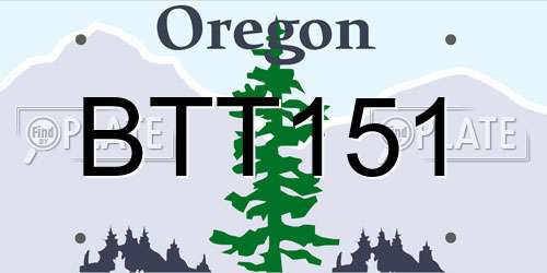 BTT151 Oregon License Plate