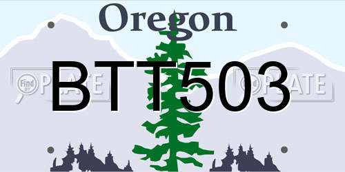 BTT503 Oregon License Plate