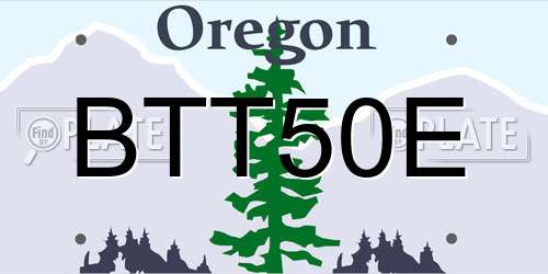 BTT50E Oregon License Plate