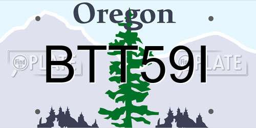 BTT59I Oregon License Plate