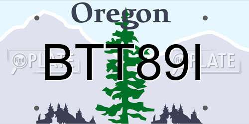 BTT89I Oregon License Plate