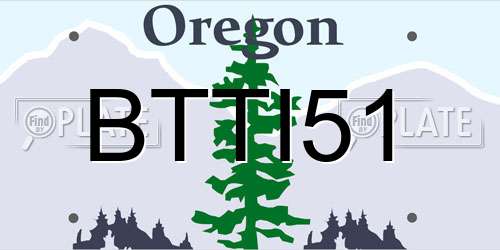 BTTI51 Oregon License Plate