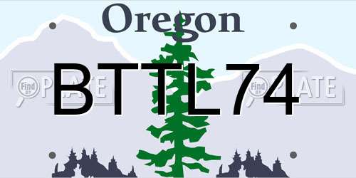 BTTL74 Oregon License Plate