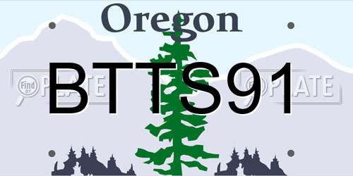 BTTS91 Oregon License Plate