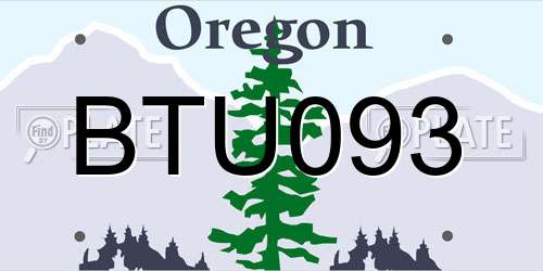 BTU093 Oregon License Plate