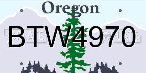 BTW4970 Oregon License Plate