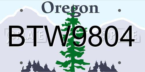 BTW9804 Oregon License Plate