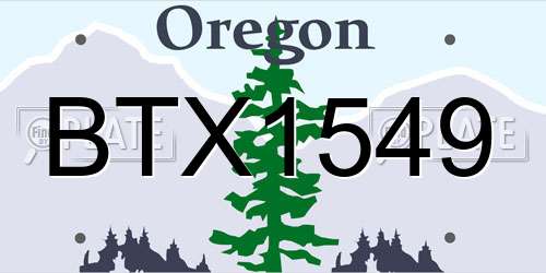 BTX1549 Oregon License Plate