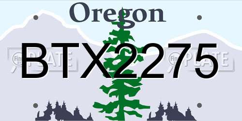 BTX2275 Oregon License Plate