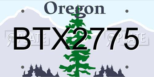 BTX2775 Oregon License Plate