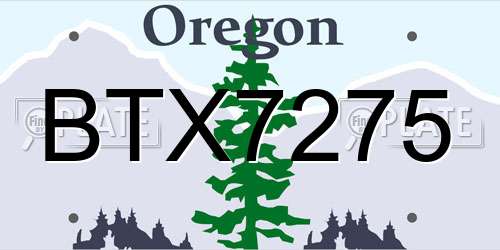 BTX7275 Oregon License Plate