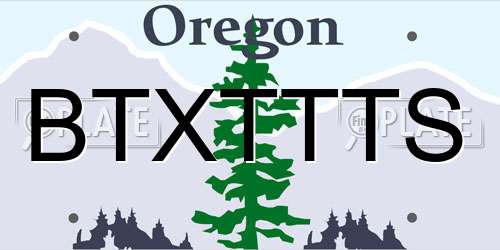 BTXTTTS Oregon License Plate