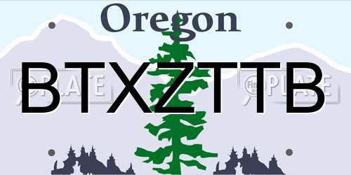 BTXZTTB Oregon License Plate