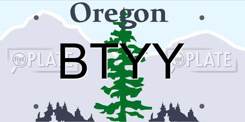 BTYY Oregon License Plate