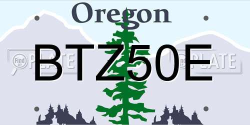 BTZ50E Oregon License Plate
