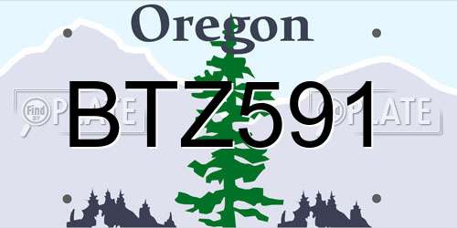 BTZ591 Oregon License Plate