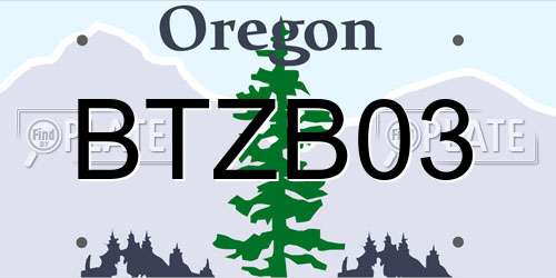 BTZB03 Oregon License Plate