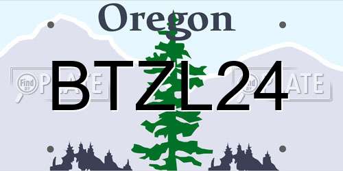 BTZL24 Oregon License Plate