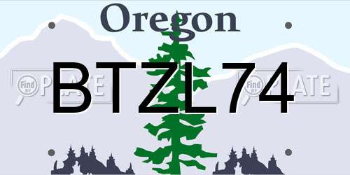BTZL74 Oregon License Plate