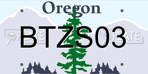 BTZS03 Oregon License Plate