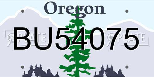 BU54075 Oregon License Plate