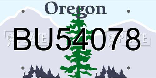 BU54078 Oregon License Plate