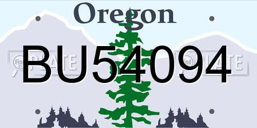 BU54094 Oregon License Plate