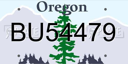 BU54479 Oregon License Plate