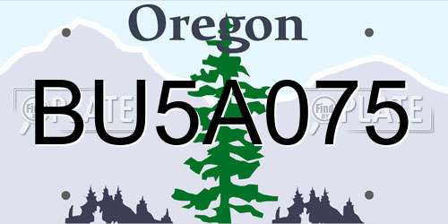 BU5A075 Oregon License Plate