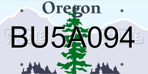 BU5A094 Oregon License Plate