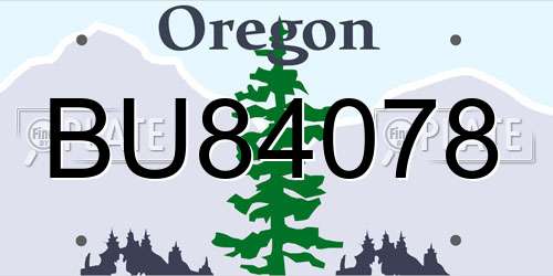 BU84078 Oregon License Plate