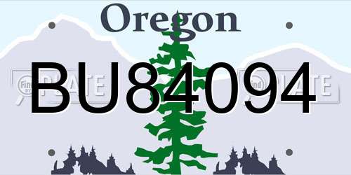BU84094 Oregon License Plate