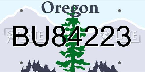 BU84223 Oregon License Plate