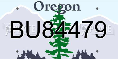 BU84479 Oregon License Plate